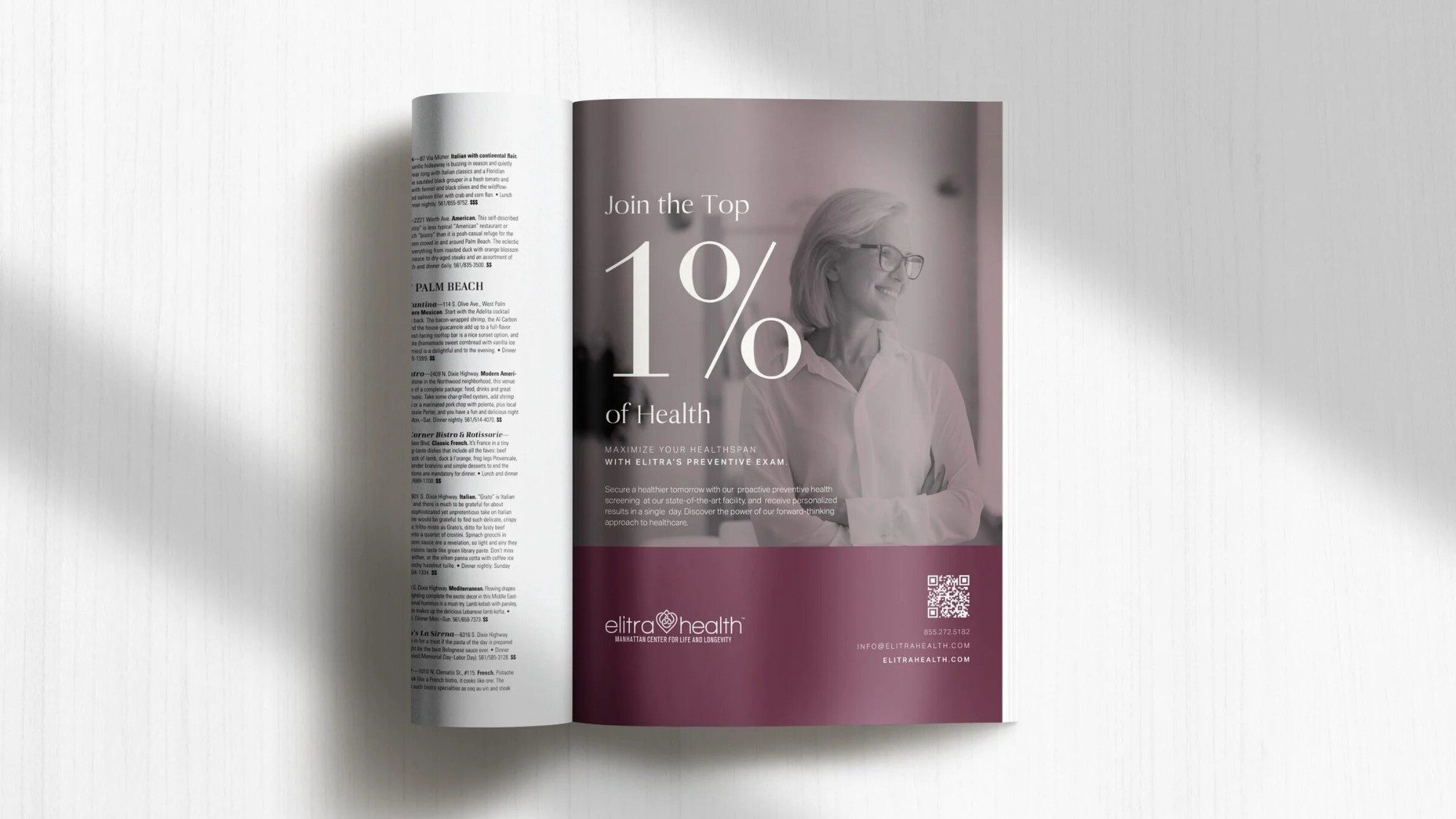 Elitra Health magazine ad, Join the top 1% of health